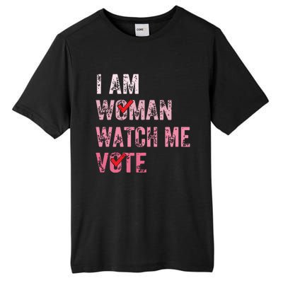 I Am Woman Watch Me Vote Vintage Voting Tall Fusion ChromaSoft Performance T-Shirt