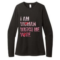 I Am Woman Watch Me Vote Vintage Voting Womens CVC Long Sleeve Shirt