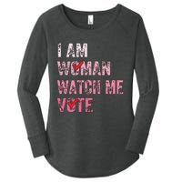 I Am Woman Watch Me Vote Vintage Voting Women's Perfect Tri Tunic Long Sleeve Shirt