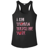 I Am Woman Watch Me Vote Vintage Voting Ladies PosiCharge Competitor Racerback Tank