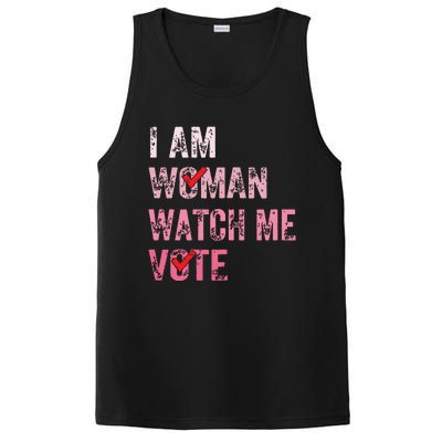 I Am Woman Watch Me Vote Vintage Voting PosiCharge Competitor Tank