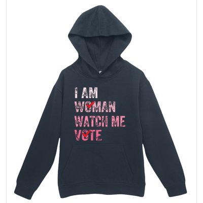 I Am Woman Watch Me Vote Vintage Voting Urban Pullover Hoodie