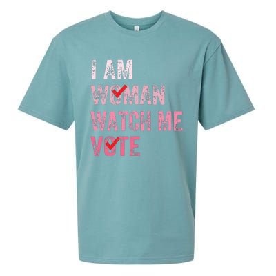 I Am Woman Watch Me Vote Vintage Voting Sueded Cloud Jersey T-Shirt