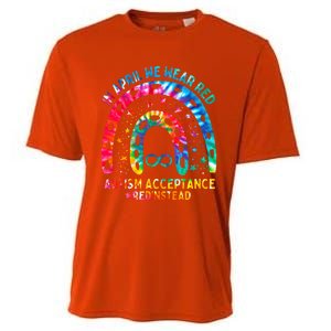 In April We Wear Red Autism Awareness Acceptance Red Instead Gift Cooling Performance Crew T-Shirt