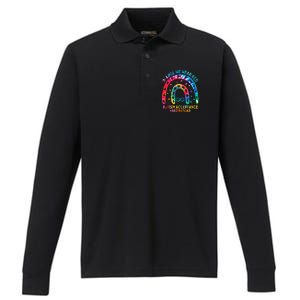 In April We Wear Red Autism Awareness Acceptance Red Instead Gift Performance Long Sleeve Polo