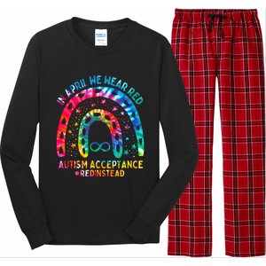 In April We Wear Red Autism Awareness Acceptance Red Instead Gift Long Sleeve Pajama Set