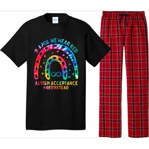 In April We Wear Red Autism Awareness Acceptance Red Instead Gift Pajama Set