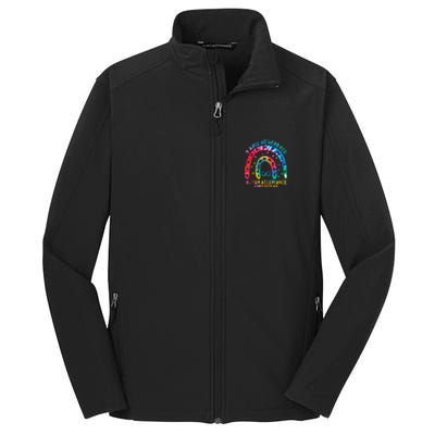 In April We Wear Red Autism Awareness Acceptance Red Instead Gift Core Soft Shell Jacket