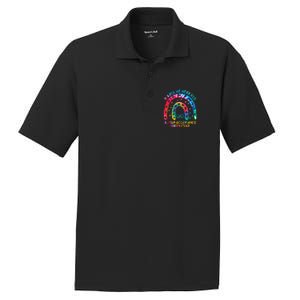 In April We Wear Red Autism Awareness Acceptance Red Instead Gift PosiCharge RacerMesh Polo