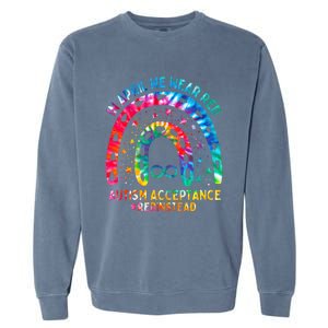 In April We Wear Red Autism Awareness Acceptance Red Instead Gift Garment-Dyed Sweatshirt