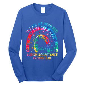 In April We Wear Red Autism Awareness Acceptance Red Instead Gift Long Sleeve Shirt