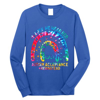 In April We Wear Red Autism Awareness Acceptance Red Instead Gift Long Sleeve Shirt