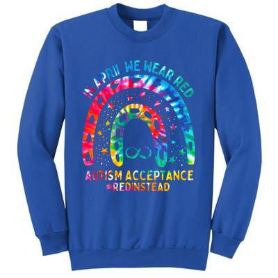 In April We Wear Red Autism Awareness Acceptance Red Instead Gift Sweatshirt