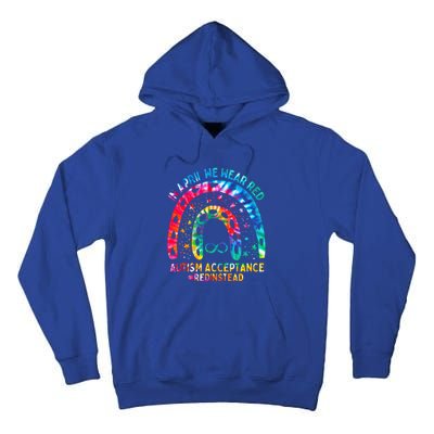 In April We Wear Red Autism Awareness Acceptance Red Instead Gift Tall Hoodie