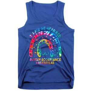 In April We Wear Red Autism Awareness Acceptance Red Instead Gift Tank Top