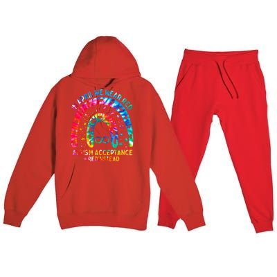 In April We Wear Red Autism Awareness Acceptance Red Instead Gift Premium Hooded Sweatsuit Set