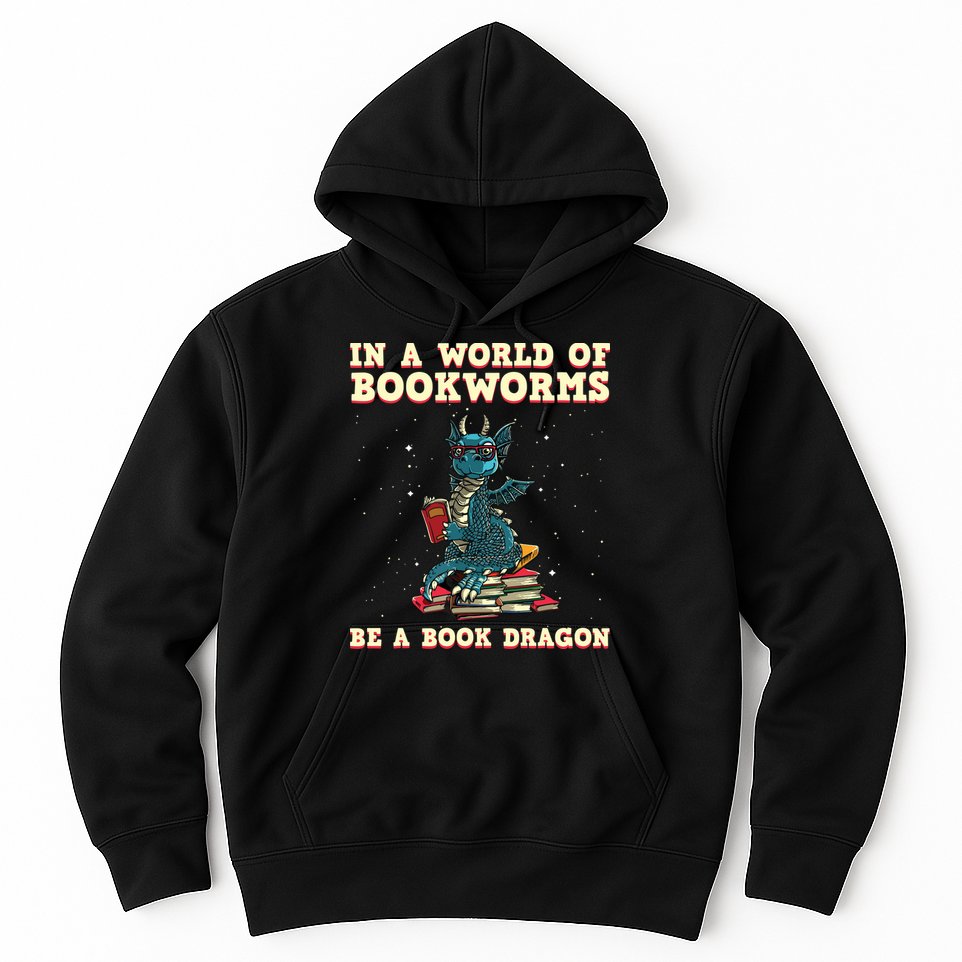 In A World Full Of Bookworms Be A Book Dragon Hoodie