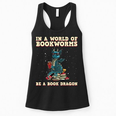 In A World Full Of Bookworms Be A Book Dragon Womens Tank Top