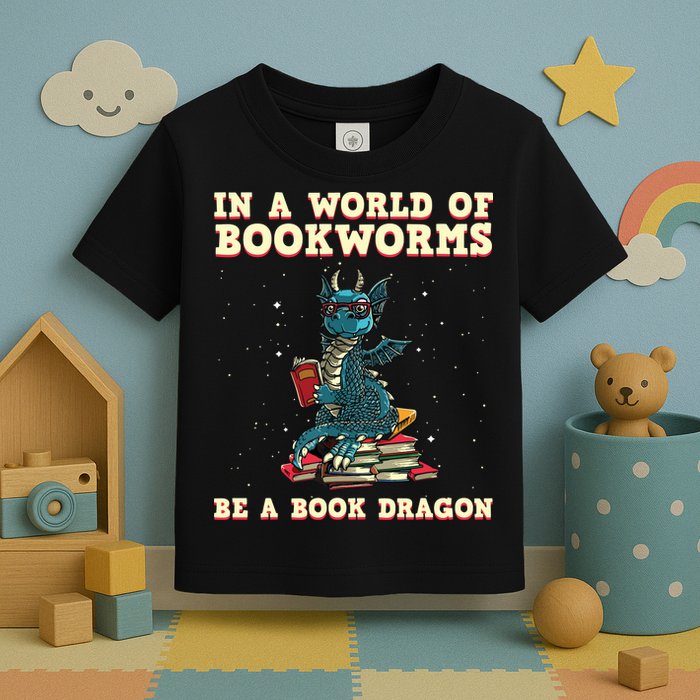In A World Full Of Bookworms Be A Book Dragon Toddler T-Shirt