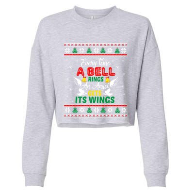 ItS A Wonderful Life Every Time A Bell Rings Cute Christmas Great Gift Cropped Pullover Crew