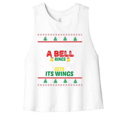 ItS A Wonderful Life Every Time A Bell Rings Cute Christmas Great Gift Women's Racerback Cropped Tank