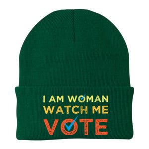 I Am Woman Watch Me Vote 2024 Knit Cap Winter Beanie