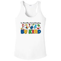 In A World Where You Can Be Anything Be Kind Autism Awareness Support Ladies PosiCharge Competitor Racerback Tank