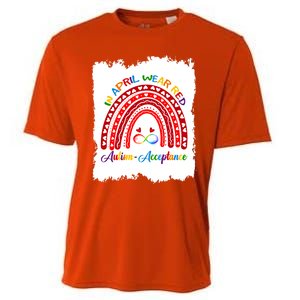 In April Wear Red Instead Autismacceptance Gift Cooling Performance Crew T-Shirt