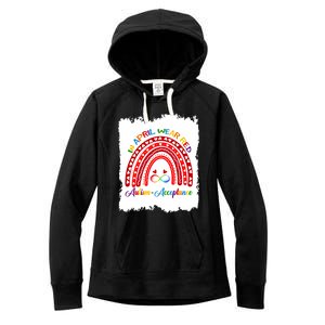 In April Wear Red Instead Autismacceptance Gift Women's Fleece Hoodie