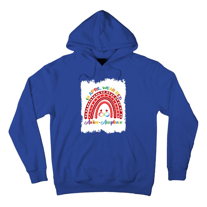 In April Wear Red Instead Autismacceptance Gift Hoodie