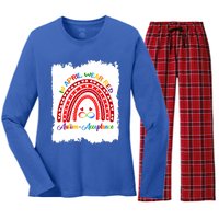 In April Wear Red Instead Autismacceptance Gift Women's Long Sleeve Flannel Pajama Set 