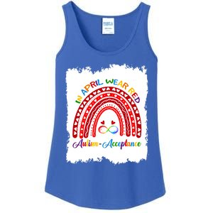 In April Wear Red Instead Autismacceptance Gift Ladies Essential Tank