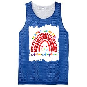 In April Wear Red Instead Autismacceptance Gift Mesh Reversible Basketball Jersey Tank