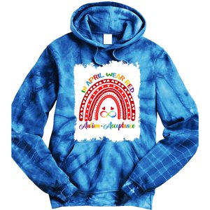 In April Wear Red Instead Autismacceptance Gift Tie Dye Hoodie