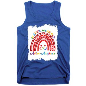 In April Wear Red Instead Autismacceptance Gift Tank Top