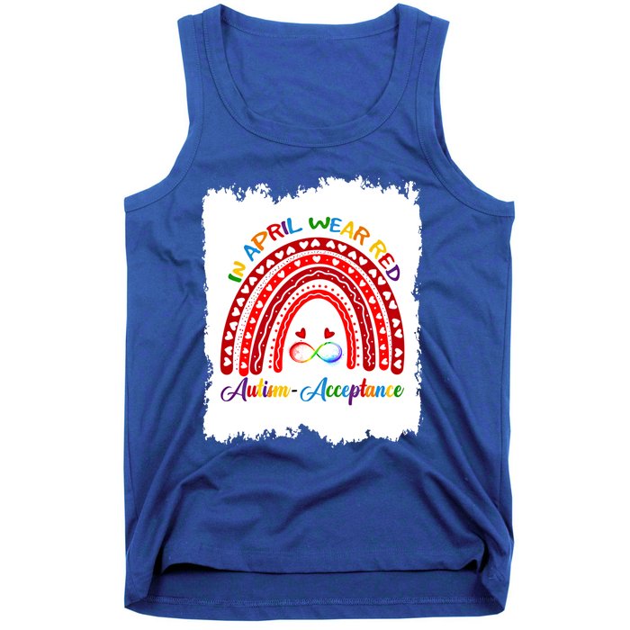 In April Wear Red Instead Autismacceptance Gift Tank Top