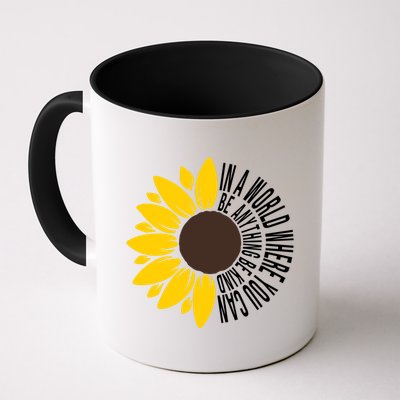 In A World Where You Can Be Anything Be Kind Sunflower Anti Bullying Mug