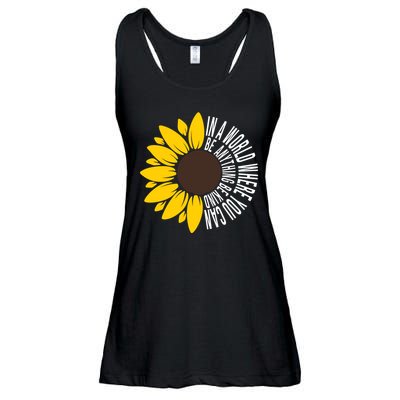 In A World Where You Can Be Anything Be Kind Sunflower Anti Bullying Ladies Essential Flowy Tank