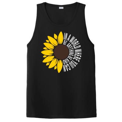 In A World Where You Can Be Anything Be Kind Sunflower Anti Bullying PosiCharge Competitor Tank