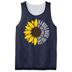 In A World Where You Can Be Anything Be Kind Sunflower Anti Bullying Mesh Reversible Basketball Jersey Tank