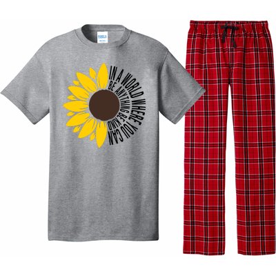 In A World Where You Can Be Anything Be Kind Sunflower Anti Bullying Pajama Set