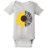 In A World Where You Can Be Anything Be Kind Sunflower Anti Bullying Baby Bodysuit