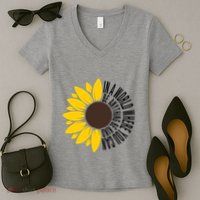 In A World Where You Can Be Anything Be Kind Sunflower Anti Bullying Women's V-Neck T-Shirt