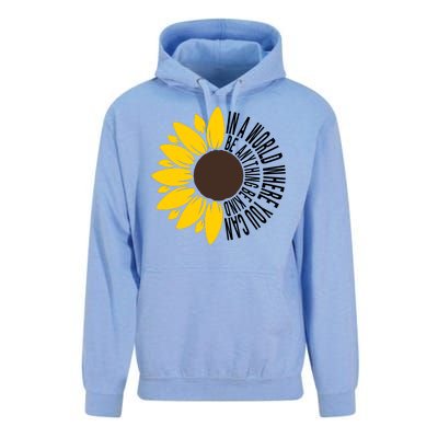 In A World Where You Can Be Anything Be Kind Sunflower Anti Bullying Unisex Surf Hoodie