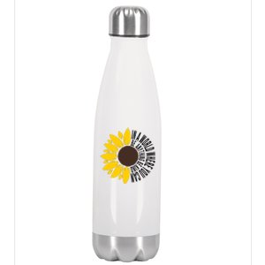 In A World Where You Can Be Anything Be Kind Sunflower Anti Bullying Stainless Steel Insulated Water Bottle