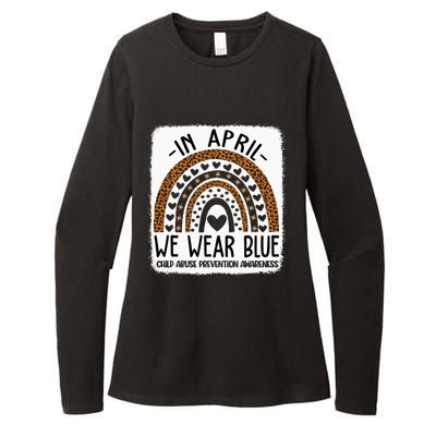 In April We Wear Blue Pinwheel Child Abuse Prevention Month Womens CVC Long Sleeve Shirt