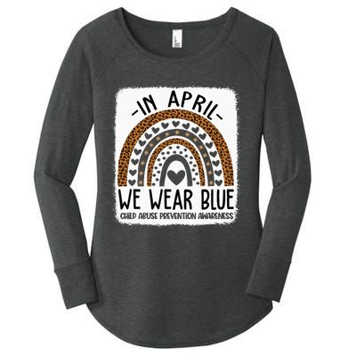 In April We Wear Blue Pinwheel Child Abuse Prevention Month Women's Perfect Tri Tunic Long Sleeve Shirt