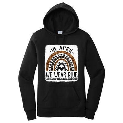 In April We Wear Blue Pinwheel Child Abuse Prevention Month Women's Pullover Hoodie