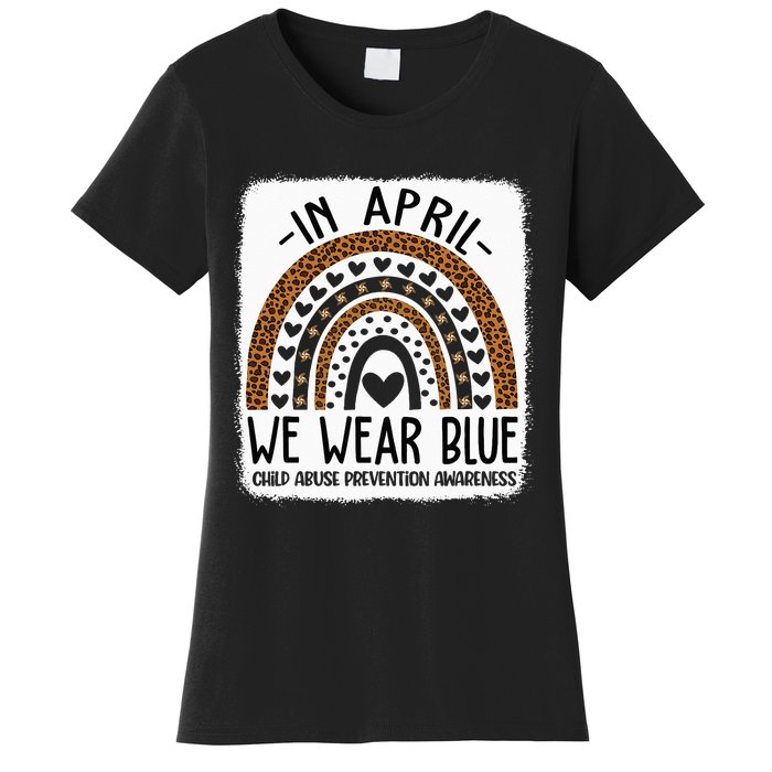 In April We Wear Blue Pinwheel Child Abuse Prevention Month Women's T-Shirt