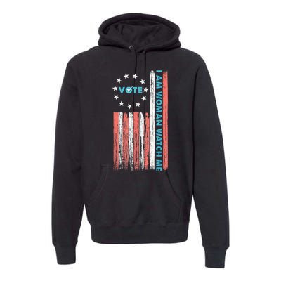 I Am Woman Watch Me Vote 2024 Premium Hoodie